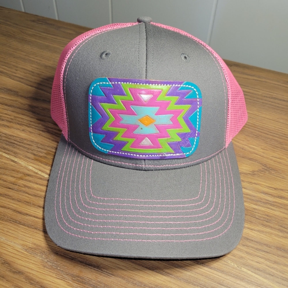 Richardson Super Cute Trucker Hat Grey & Pink